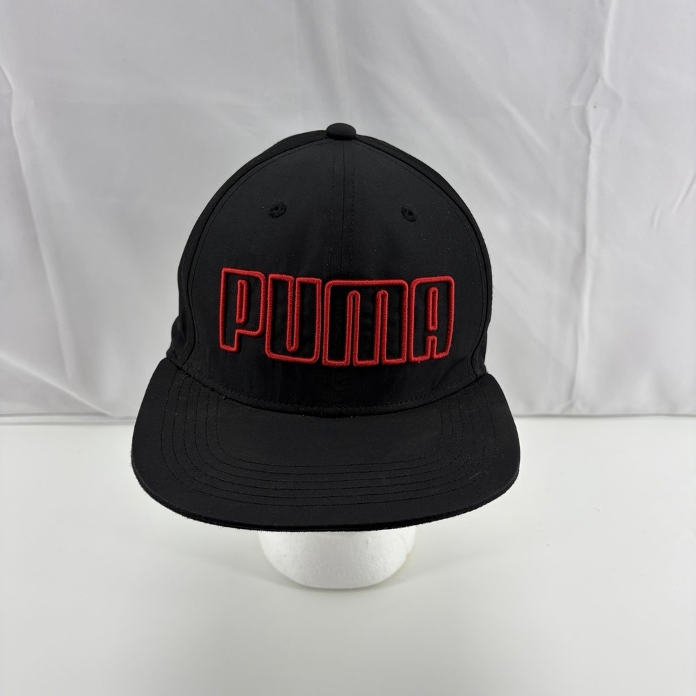 PUMA Estate 2.0 Snapback Adjustable Cap Black Structured Flat Brim Men's